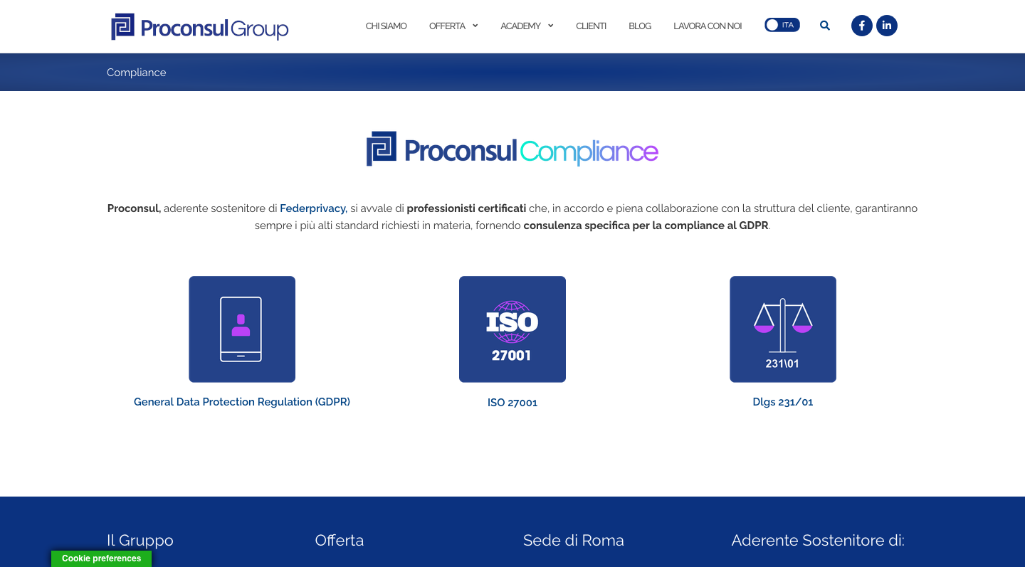 Sito web Proconsul Group